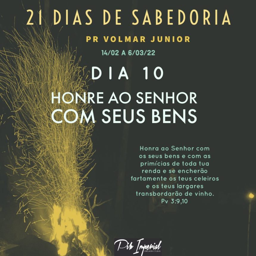 T5E10 – Honre ao Senhor com seus bens